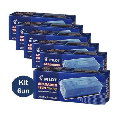 Imagem de Kit Apagador 6un para Quadro Branco ou Vidro 150n Flip Top Pilot Compa