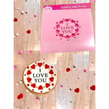 Imagem de SM9 Estêncil I love you para confeitaria e artesanato. - confeitaria d