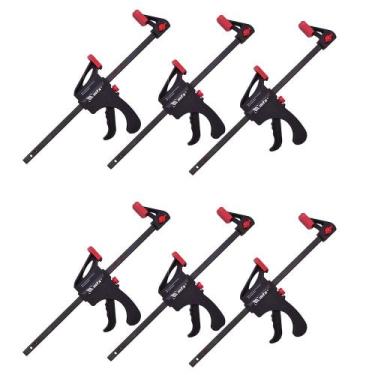 Imagem de Kit com 6 grampos tipo sargento aperto rápido 20 cm - 205629 - mtx