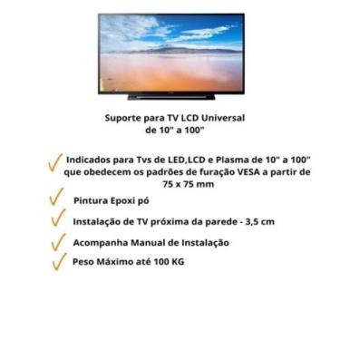 Imagem de Suporte Televisão Led, Lcd, Plasma Universal De 10  A  100 -  Nipo Cen