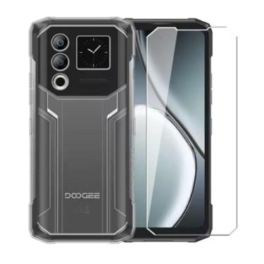 Imagem de WDMYLFTW Capa para Doogee Blade 20 Ultra + película protetora de tela de vidro temperado - Capa protetora de TPU (transparente) de silicone transparente e flexível à prova de choque (transparente)