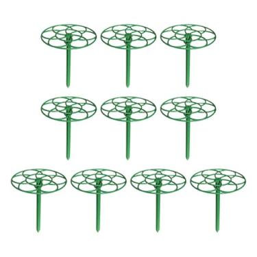 Imagem de Ｂｅｓｇａ 10x Suporte para Topo de Planta Gaiola de Flores Multifuncional Decoração Suporte Estacas Através de Grades para Tomates Rosas Quintal, Grande
