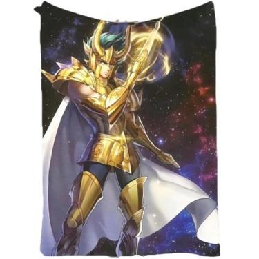 Imagem de Manta SANMUU de flanela macia Saint Seiya dourada Taurus Print