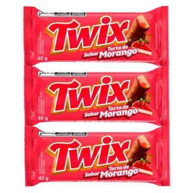 Imagem de Kit 3 Chocolate Twix Torta de Morango 40g
