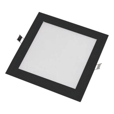 Imagem de 2X Painel Plafon Preto Luminária Led Quadrado Embutir 25W Co