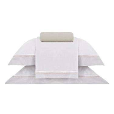 Imagem de Buddemeyer Jogo de Cama Casal Cetim 300 Fios Vision Otto 100% Algodão Penteado Estampado Bege 4 peças