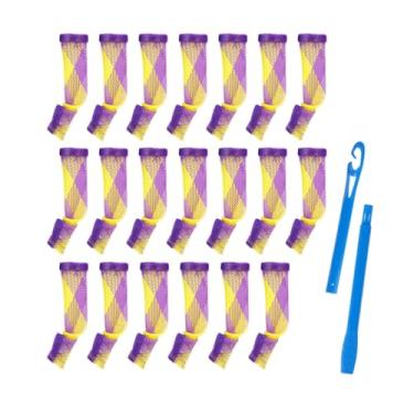 Imagem de Generic 20 rolos espirais Flexi Rod Hair Roller profissional espiral curl ondas sem calor modeladores