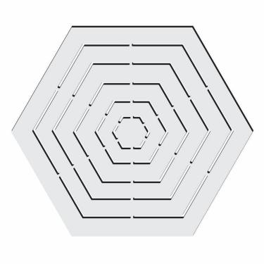 Imagem de Gabarito Hexágonos Patchwork Fuxico Régua Molde Acrilico