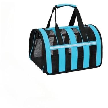 Imagem de Bolsa Mala Transporte Pet Cachorro Gato Viagem Avião Material Respiravel,Peso do Animal < 5 kg(Azul M 42 * 26 * 24)
