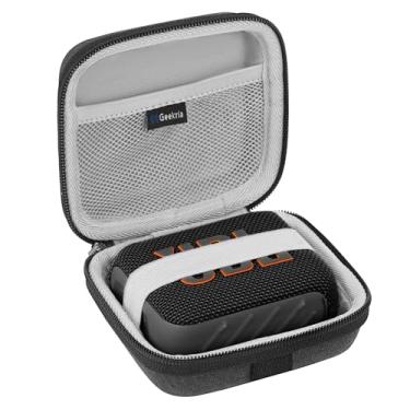 Imagem de Geekria Capa protetora para alto-falante compatível com JBL Go 4/3/3 Eco Cover, capa rígida de substituição para alto-falante portátil, bolsa de transporte protetora com armazenamento de cabos