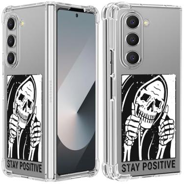 Imagem de Buleens Capa para Samsung Galaxy Z Fold 6 - Capa de proteção feminina de TPU flexível transparente e flexível com ajuste slim fit à prova de choque, design divertido para Samsung Z Fold 6, esqueleto