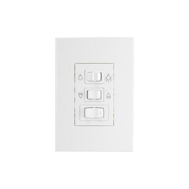 Imagem de Controle De Ventilador Margirius Sleek 3 Velocidades Com Placa 4x2 Branco 127v