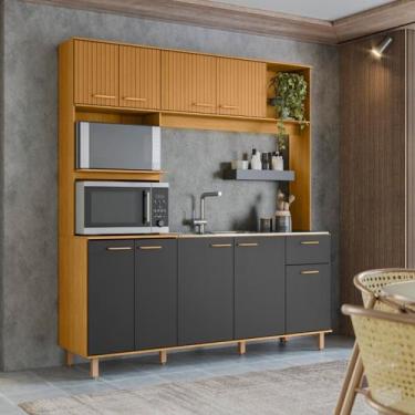 Imagem de Kit Cozinha 9 Portas 1 Gaveta para Pia Liz - Poliman Móveis