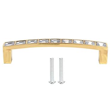 Imagem de Pissente Puxador de armário centro de 9,6 cm puxador de gaveta puxadores de armário moderno decorado cristal requintado alça para portas guarda-roupa ouro