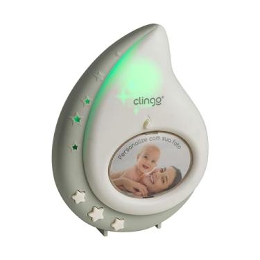 Imagem de Luminária com Luz e Sons Gota, Clingo, Branco/Cinza