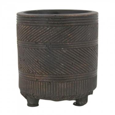 Imagem de Vaso de Cimento Cerâmica Decorativo para Plantas - Nola Marrom Brilho 7x8cm