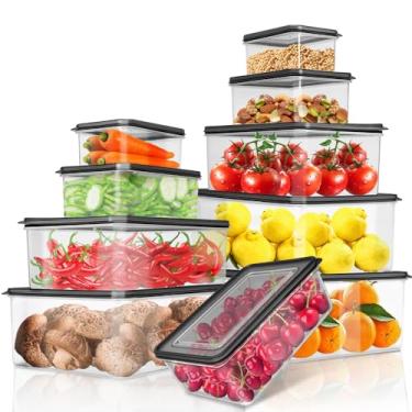 Imagem de Kit 10 Organizadores Geladeira Armário Cozinha, Pote Hermetico, Organizador de Geladeira, Kit Potes Hermeticos, Pote Plastico, Vasilhas Plasticas com Tampa, Recipientes e Potes para Alimentos