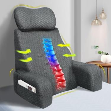 Imagem de Lofty Aim Travesseiro de leitura para cama, confortável almofada de descanso de espuma viscoelástica para sentar na cama adulto, travesseiro de cadeira de encosto com braços para sentar, assistir TV