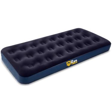 Imagem de Colchão Inflável Solteiro Aveludado The Black Tools TCI100 – PVC Resistente, Multiuso para Camping, Casa e Barraca – Suporta 100kg – Compatível com Bomba Manual e Elétrica