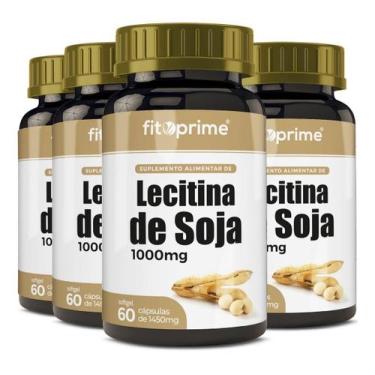 Imagem de Kit 4 Lecitina De Soja 1000Mg 60 Cápsulas Fitoprime