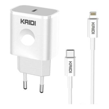 Imagem de Carregador Kaidi KD108A Turbo TipoC Cabo Lightning Original Bivolt 20W