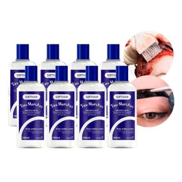 Imagem de Kit 8 Tira Manchas Tinta de Cabelo da Pele Sabonete Líquido Testa Orel