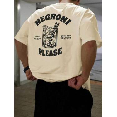 Imagem de Camisa Masculina Camiseta Drink Negroni Moda Basica Algodao - crushed,