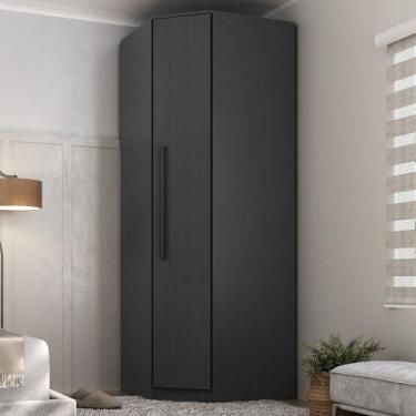 Imagem de Guarda-Roupa Solteiro Modulado Lugano 1 Porta 2 Prateleiras Grafite - 