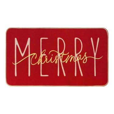 Imagem de Capacho ONWAY Merry Christmas Vermelho Dourado Inverno 45x75cm