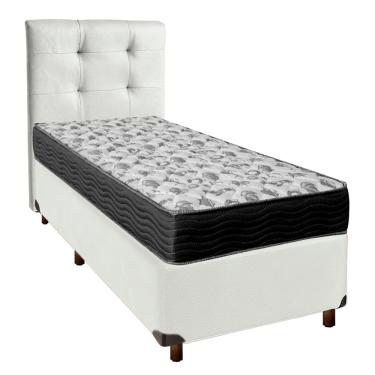Imagem de Cama Box + Colchão Solteiro Ortobom D33 Iso100 + Cabeceira Estofada