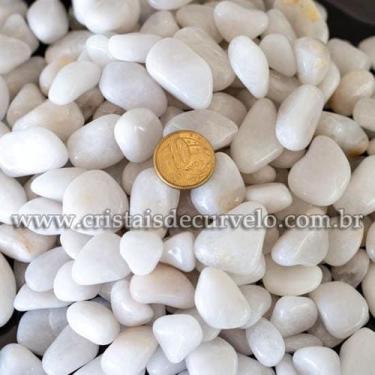 Imagem de Quartzo Leitoso Rolado Natural 1kg - Pedra de 10 a 20mm Tipo C - Ataca