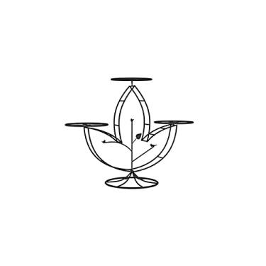 Imagem de Suporte de bolo, exibição de placa de bolo, giratório, suporte para bolo, biscoito, frutas, ferro forjado, criativo, multicamadas, suporte para bolos de casamento, aniversário, sobremesa, adereços de