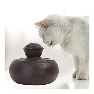 Imagem de Fonte de água para gatos de cerâmica para animais de estimação, bebedouro para gatos e cães, dispensador automático de água para animais de estimação com filtro, dispensador de água para animais de