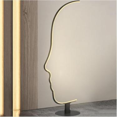 Imagem de Lâmpada De Assoalho Em Forma De Rosto Criativo, Lâmpada De Leitura Contínua, Para Sala De Estar, Lobby Do Hotel, Infinitamente Regulável, Tricolour Light, 142 * 22cm