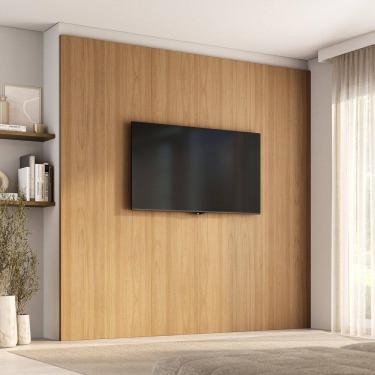 Imagem de Painel para Tv até 86 Polegadas 240x230cm Liso Aruá Cabecasa Madeiramadeira Jatoba