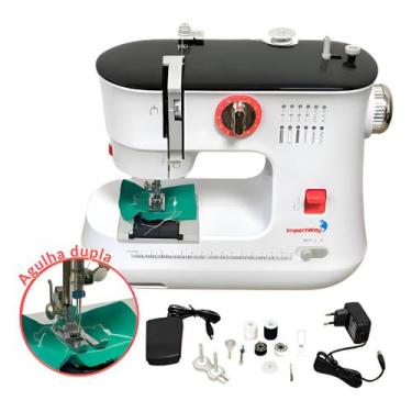Imagem de Máquina Costura Agulha Dupla Bainha Importway Luz E Cortador