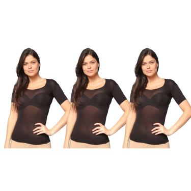Imagem de Kit 3 Camisetes Selene Segunda Pele Fio 40 Feminino