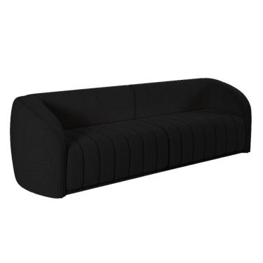 Imagem de Sofá 5 Lugares Para Sala 332cm Lazio M03 Bouclê Preto - Lyam Decor