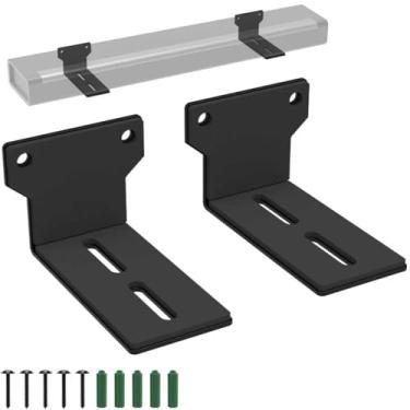 Imagem de woiron Suporte de parede universal Soundbar Prateleira de parede flutuante compatível com Samsung, Sony, LG, Vizio, Bose e mais, suporte de montagem Soundbar Suporte de prateleira sob TV (2 peças)