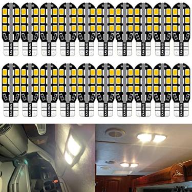 Imagem de UNXMRFF - Lâmpadas LED Interiores 921, Super Brilhantes 24-SMD 3000 K Branco Quente T10 922 912 194 Lâmpada LED para Teto RV 12V / Iluminação Interior RV / Trailer/Lâmpadas de Viagem/Campista (pacote com 20)