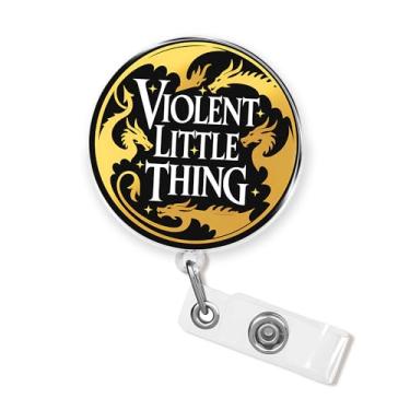Imagem de Carretel de crachá Violent Little Thing de 4,5 cm de quarta asa ACOTAR Dragon TOG Bookish Book Lover Reader retrátil com clipe jacaré suporte para crachá acrílico para enfermeiras, professores