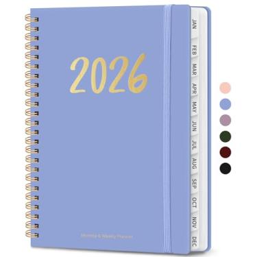 Imagem de Agenda 2026 – Agenda semanal e mensal, janeiro de 2026 a dezembro de 2026, encadernação em espiral, agenda 2025, bolso interno, perfeito para escritório, casa, material escolar – A5 (16 cm x 21,6 cm