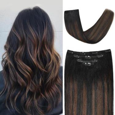 Imagem de Clip in Hair Extensions Winsky Remy Human Hair 50 g, 4 unidades