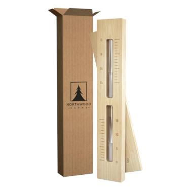 Imagem de Northwood Sauna - Temporizador de areia para sauna - feito à mão de madeira de pinheiro finlandesa - Ampulheta giratória de 15 minutos montada na parede com areia branca