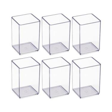 Imagem de Kit 6 Porta lápis e objetos tradicional acrílico cristal Acrinil