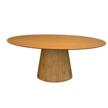 Imagem de Mesa De Jantar Oval Cone 160x90 Cm Freijó Cor Marrom