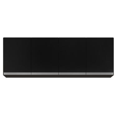 Imagem de Armário Aéreo 160cm 4 Portas Nevada Preto - Lumil Móveis