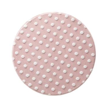 Imagem de Tapete Redondo Rosa Infantil 1 Metro Feminina Quarto Bebe Menina Jolit