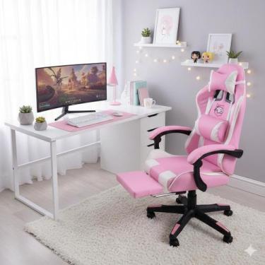 Imagem de Cadeira Gamer com apoio para os pés Reclinável Profissional p Escritór