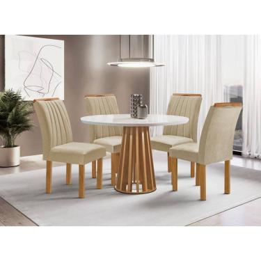 Imagem de Sala de Jantar 4 Cadeiras c Vidro 1,0m - Dublin - Sky Móveis